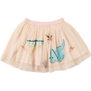 🦕 PICCOLINA Tulle Applique Tutu Skirt Paleontology embroidered appliqué dinosaur